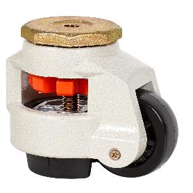 RUEDA GIRATORA DE NIVELACION AGUJERO M12 21FM63 NYLON NEGRO EJE LISO