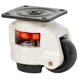 RUEDA GIRATORA DE NIVELACION PLACA 10FM75 NYLON NEGRO EJE LISO