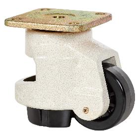 RUEDA GIRATORA DE NIVELACION PLACA 10FM75A NYLON NEGRO EJE LISO