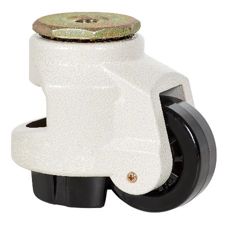 RUEDA GIRATORA DE NIVELACION AGUJERO M16 21FM75A NYLON NEGRO EJE LISO