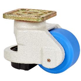 RUEDA GIRATORA DE NIVELACION PLACA 10FM100 NYLON AZUL EJE LISO