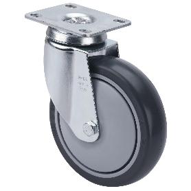 RUEDA GIRATORA PLACA 10BHA100CP-PGAISB GOMA GRIS EJE BOLAS