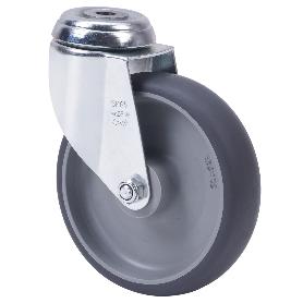 RUEDA GIRATORA AGUJERO M12 20BHA100-PGZR POLIAMIX-GOMA GRIS INYECT.RODILLOS