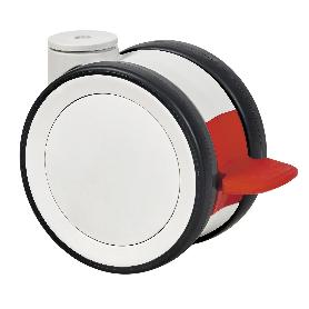 RUEDA GIRATORA AGUJERO M12 FRENO 21HDFN125 POLIURETANO