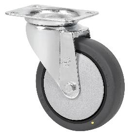 RUEDA GIRATORA PLACA 10ZVL80CP-PGCSB POLIUR.GRIS CONDUCTIVO EJE BOLAS