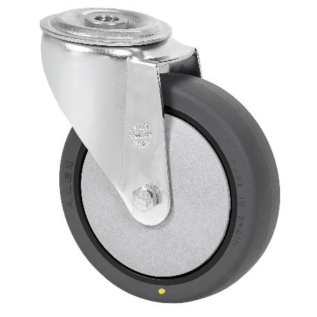 RUEDA GIRATORA AGUJERO M12 20ZVL80CP-PGCSB POLIUR.GRIS CONDUCTIVO EJE BOLAS