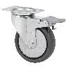 RUEDA GIRATORA PLACA FRENO 10ZVFD100CP-PGCSB POLIUR.GRIS CONDUCTIVO BOLAS
