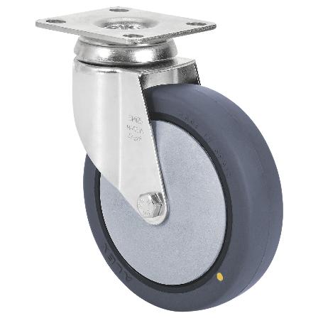 RUEDA GIRATORA PLACA 10BHA125CP-PGCSB POLIUR.GRIS CONDUCTIVO EJE BOLAS