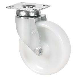 RUEDA GIRATORA PLACA 10BHA100-UTR POLIAMIX BLANCO EJE RODILLOS