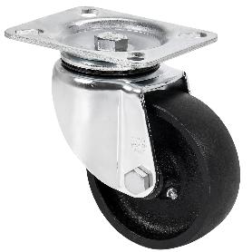 RUEDA GIRATORA PLACA 10TV125-CIB HIERRO FUNDIDO EJE BOLAS