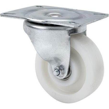 RUEDA GIRATORA PLACA 10-61-125-FTB NYLON BLANCO EXTRAFUERTE EJE BOLAS