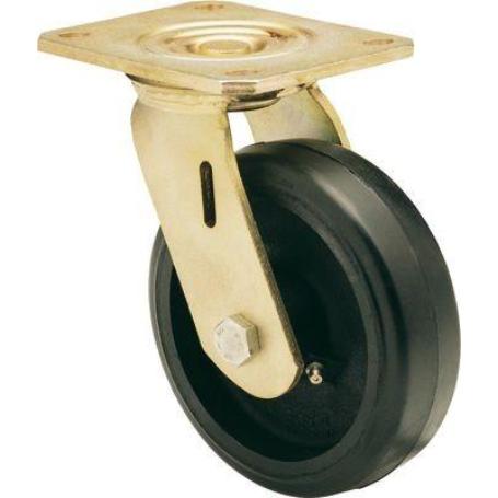 RUEDA GIRATORA PLACA 10SL125-HGB HIERRO-GOMA NEGRA NATURAL EJE BOLAS