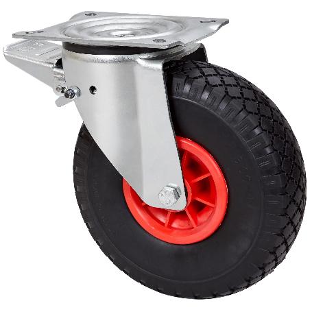 RUEDA GIRATORA PLACA FRENO 10WLFN260-RIFR POLIAMIX-IMPINCHABLE EJE RODILLOS