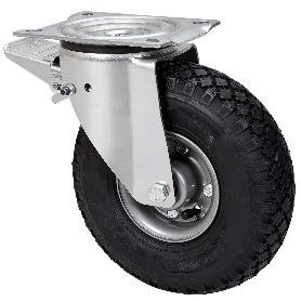 Rueda giratora placa freno 10wlfn260-ritb metalico-neumatica bolas "4 lonas"