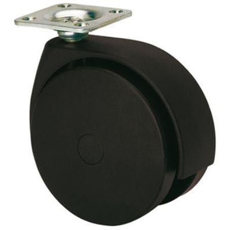 RUEDA GIRATORA PLACA 10DKG80 POLIAMIX NEGRO