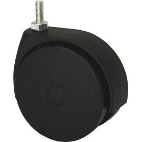 RUEDA GIRATORA ESPIGA ROSCADA M10X25 50DKG100 POLIAMIX NEGRO