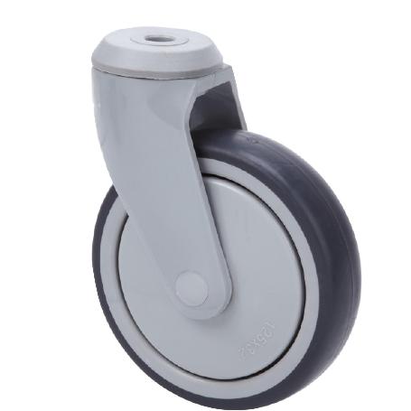 RUEDA GIRATORA AGUJERO M12 PLASTICO 20AN125CP-AN POLIUR.GRIS EJE BOLAS