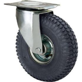 Rueda giratora placa 10wl260-ritr metalico-neumatica eje rodillos "6 lonas"