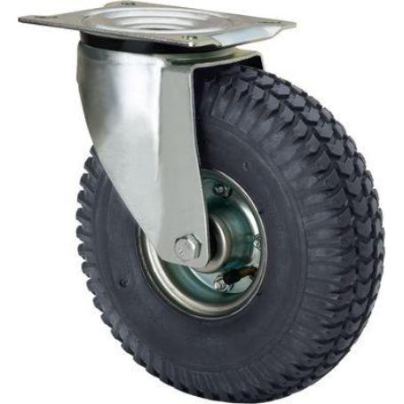 Rueda giratora placa 10wl260-ritr metalico-neumatica eje rodillos "6 lonas"