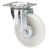 RUEDA GIRATORA PLACA 130-080-1 CP POLIAMIX BLANCO EJE RODILLOS