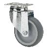 RUEDA GIRATORA PLACA 301-100-1 POLIAMIX-GOMA GRIS EJE LISO
