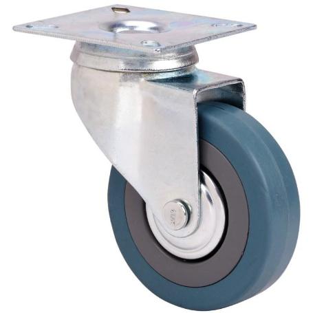 RUEDA GIRATORA PLACA 310-050-1 CP POLIAMIX-GOMA GRIS EJE LISO