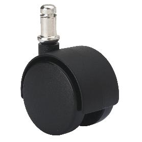 RUEDA GIRATORA ESPIGA LISA M11X22 420-050-11 NYLON NEGRO EJE LISO