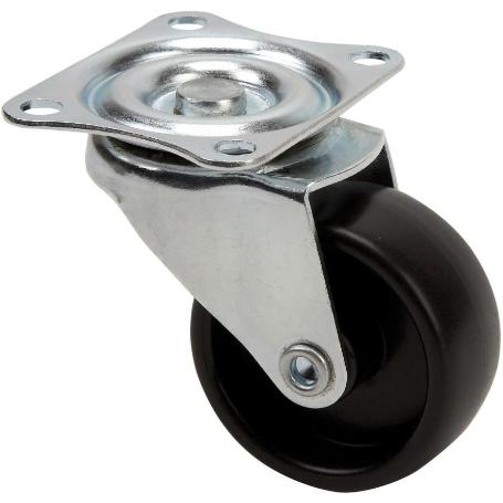 RUEDA GIRATORA PLACA 415-040-1 POLIAMIX NEGRO EJE LISO
