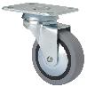 RUEDA GIRATORA PLACA 601-050-1 POLIAMIX-GOMA GRIS EJE LISO