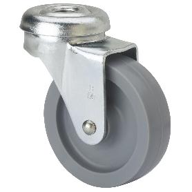 RUEDA GIRATORA AGUJERO M8 602-040-4 POLIAMIX GRIS EJE LISO