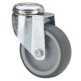 RUEDA GIRATORA AGUJERO M12 301-150-4 POLIAMIX-GOMA GRIS EJE LISO