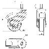 RUEDA GIRATORA ESPIGA ROSCADA M8X15 NEGRA 50HP50CP-PGI POLIAMIX-GOMA GR.LISO