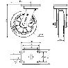 RUEDA GIRATORA PLACA 10HLB200-DEB ALUMINIO-GOMA NEGRA ELASTICA EJE BOLAS