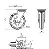 RUEDA GIRATORA PLACA 10ZV200-EP POLIP.-IMPINCHABLE GRIS EJE LISO