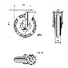 RUEDA GIRATORA AGUJERO M12 20ZV200-EP POLIP.-IMPINCHABLE GRIS EJE LISO