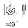 RUEDA GIRATORA AGUJ.M12 20ZV200-EMR METALICO-IMPINCHABLE GRIS RODILLOS