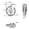 RUEDA GIRATORA AGUJERO M12 20ZV200-EPR POLIP.-IMPINCHABLE GRIS RODILL.