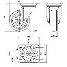 RUEDA GIRATORA PLACA INOX.10ZVI100-TD RESINA MARRON EJE LISO