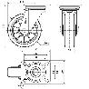 RUEDA GIRATORA PLACA 10ZV160-DEB ALUMINIO-GOMA NEGRA ELASTICA EJE BOLAS