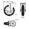 RUEDA GIRATORA AGUJERO M12 20ZV160-PSR POLIAMIX-GOMA NEGRA EJE RODILLOS