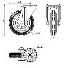 RUEDA GIRATORA AGUJERO M12 20ZV160-BSR METALICO-GOMA NEGRA EJE RODILLOS