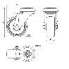 RUEDA GIRATORA AGUJERO M10 20BH60-BPC POLICARBONATO TRANSP. EJE LISO