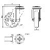 RUEDA GIRATORA AGUJERO M10 20BH80-SLC POLICARBONATO TRANSP. EJE LISO