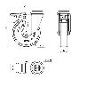 RUEDA GIRATORA AGUJERO M10 FRENO 20BHFD100-SLC POLICARBONATO TRANSP. LISO