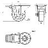 RUEDA GIRATORA AGUJ.M10 FR.INOX.20ZVLIFD80-POL POLIAMIX BL-POLIUR.MARRON LISO