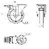 RUEDA GIRATORA AGUJ.M12 FR.INOX.20ZVIFD125-POL POLIAMIX BL-POLIUR.MARRON LISO