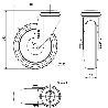 RUEDA GIRATORA AGUJERO M10 20BHA125CP-PGAISB GOMA GRIS EJE BOLAS