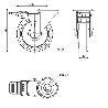 RUEDA GIRATORA AGUJ.M12 FR.INOX.20ZVIFD125-POLR POLIAMIX BL-POLIUR.MARRON ROD