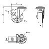 RUEDA GIRATORA AGUJ.M12 FR.INOX.20ZLIFD80-POL POLIAMIX BL.-POLIUR.MARRON LISO