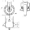 RUEDA FIJA  17HLSE200-HUB SUSPENSION HIERRO-POLIUR.NARANJA EJE BOLAS